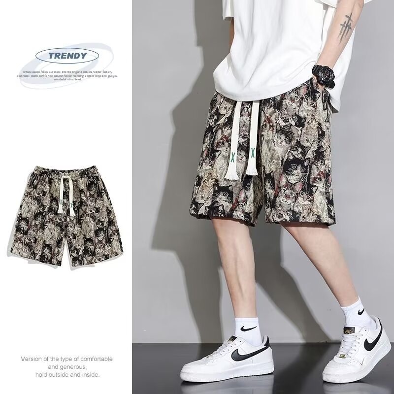夏のトレンドブランドファッション5点パンツメンズ花柄パンツビーチパンツ速乾性海辺休暇ビーチパンツカジュアルショートパンツ|undefined