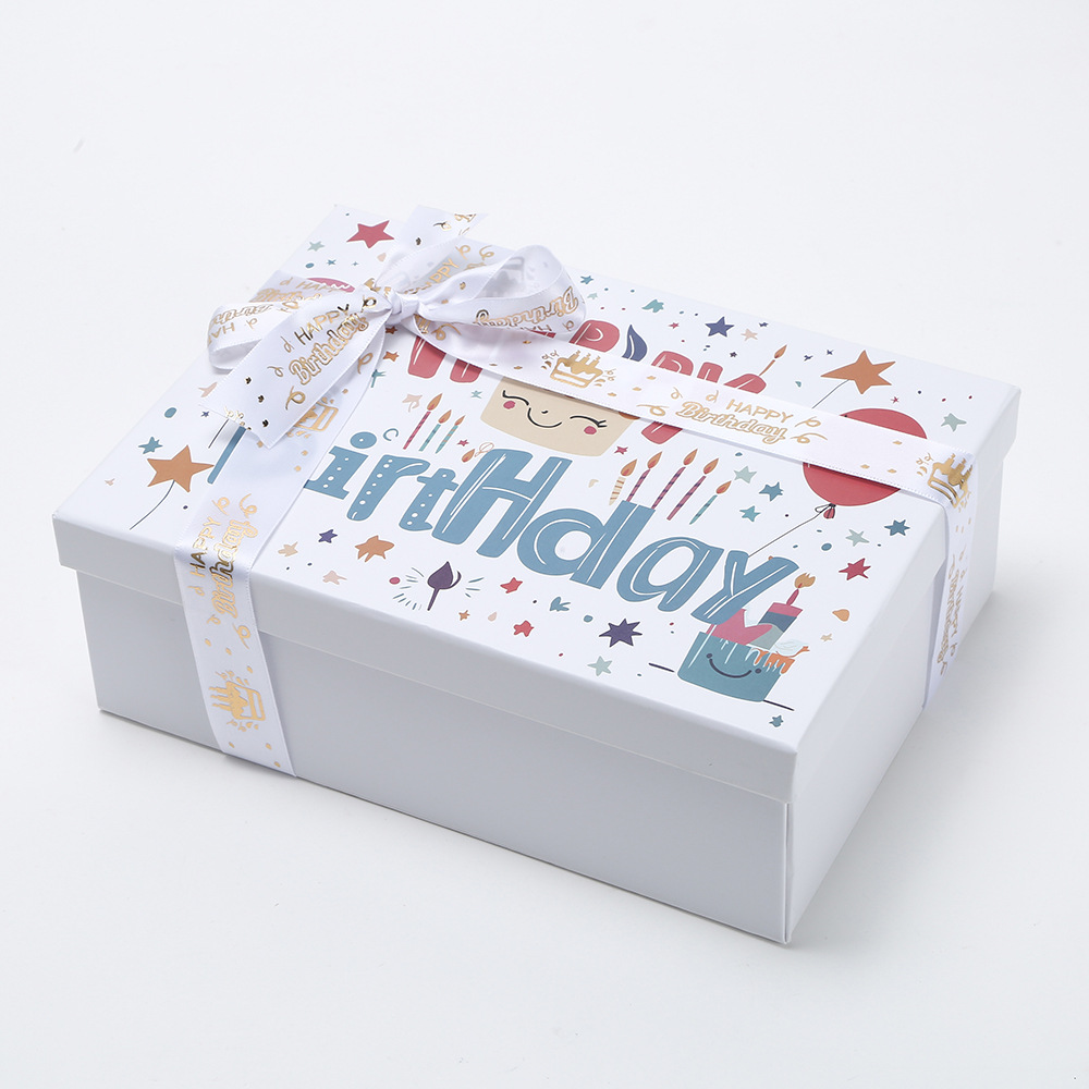 Caja de regalo plegable de una pieza, caja de regalo de vacaciones, caja de regalo de tapa, caja de regalo de arco de tapa, caja de regalo de vacaciones en stock