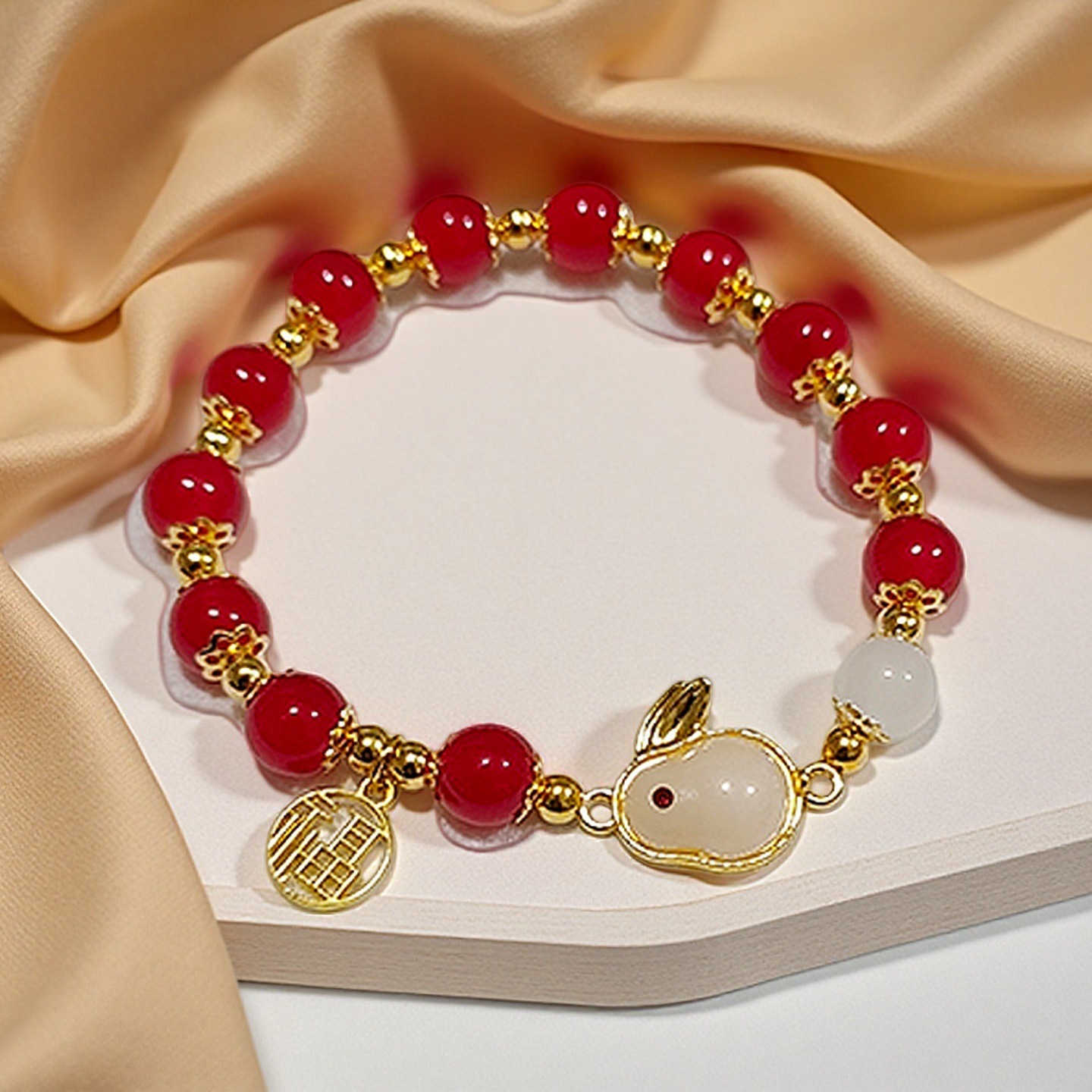 E10 붉은 구슬 나후 옥토끼 팔찌