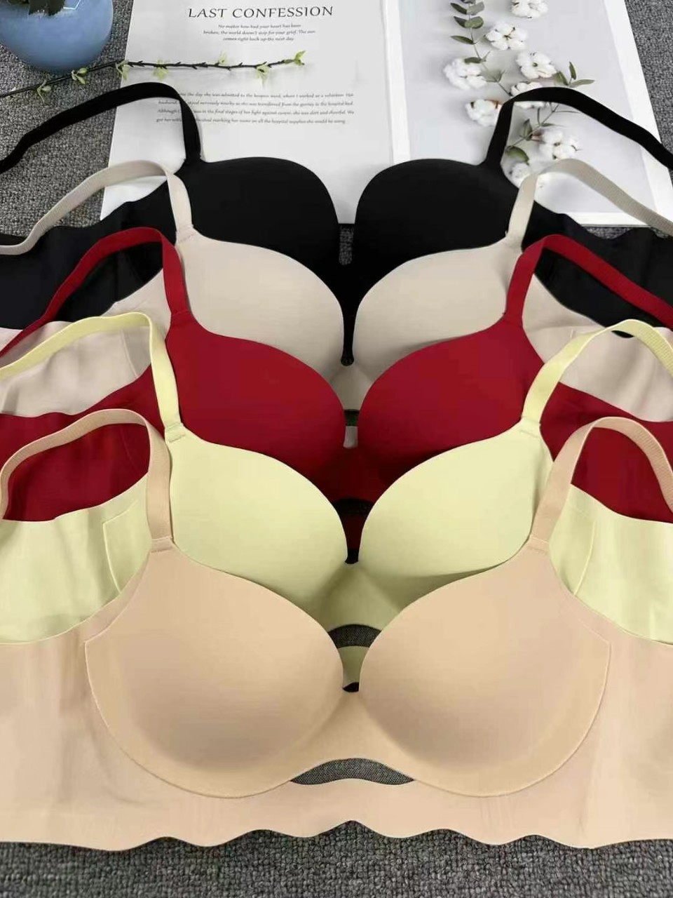 6801 ropa interior sin marcas de bajo precio para mujeres pechos pequeños mostrando un pecho más grande, cómodo y transpirable sin anillo de acero para evitar la caída del sostén