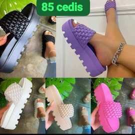 松糕厚底拖鞋女外穿2024年新款编织带一字凉拖女 Women Slippers