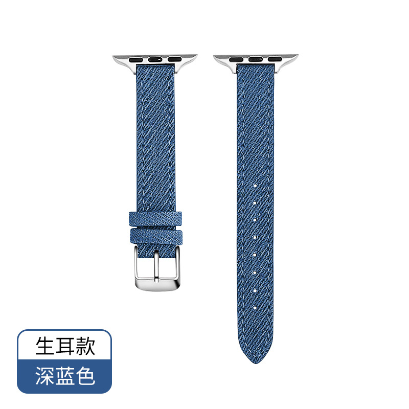 Adecuado para iwatch Correa todas las series disponibles Apple S9 Correa moda blanco Denim Correa delgada para niñas
