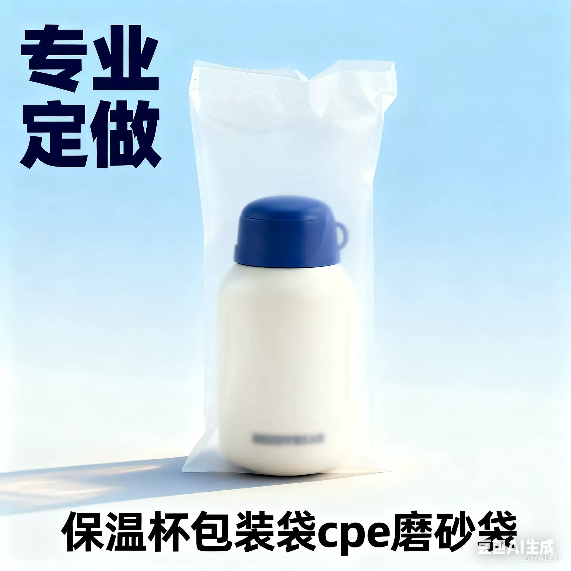 厂家环保cpe磨砂袋保温杯包装袋半透明平口袋塑料袋自粘袋可印字