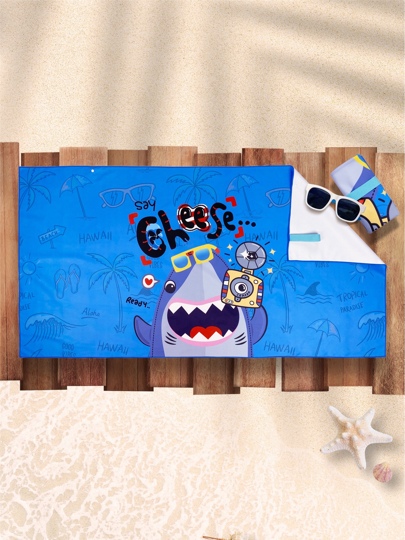 儿童游泳浴巾斗篷女童吸水速干运动专用毛巾男童便携浴袍沙滩海边