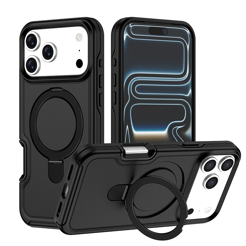 Comercio electrónico transfronterizo entre Europa y Estados Unidos aplicable al iPhone 17 Pro max Armor de guerra raqueta de cola redonda soporte de caso de teléfono móvil