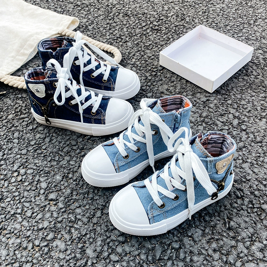 Обувь для мальчиков Весна и Осень 2025 Новый прилив Детская джинсовая обувь для девочек