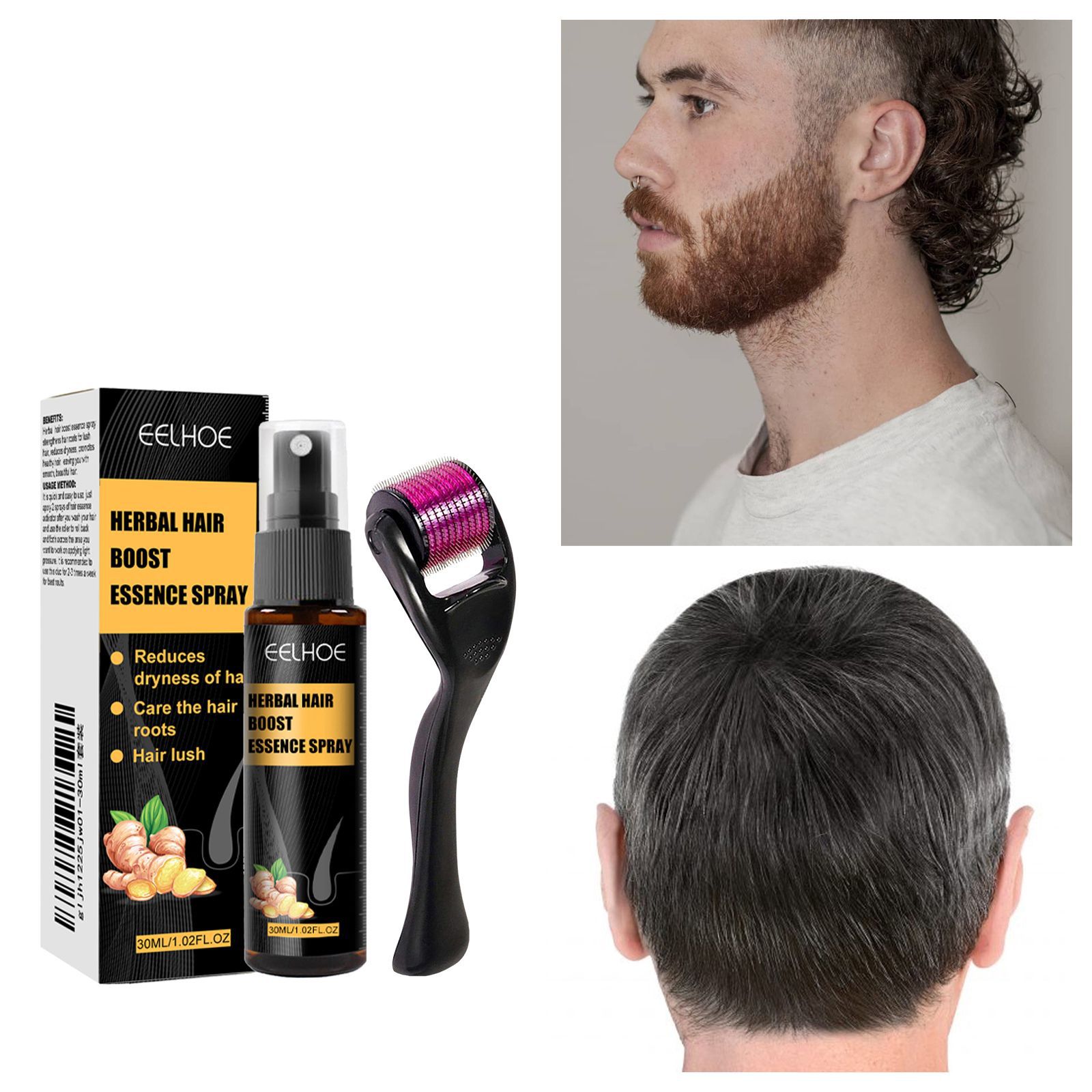 EELHOE Herbal Anti-Fall Roller Essential Oil Prevents Thick Hair Loss Hair Scalp Moisturizing Nutritional Care Solution_voghion.com
