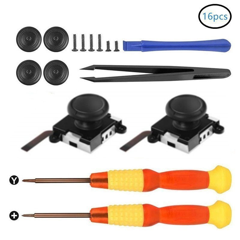 Nintendo interruptor multi-pieza destornillador mango herramienta de reparación 3D Rocker alegría-con accesorios de reparación de acogida