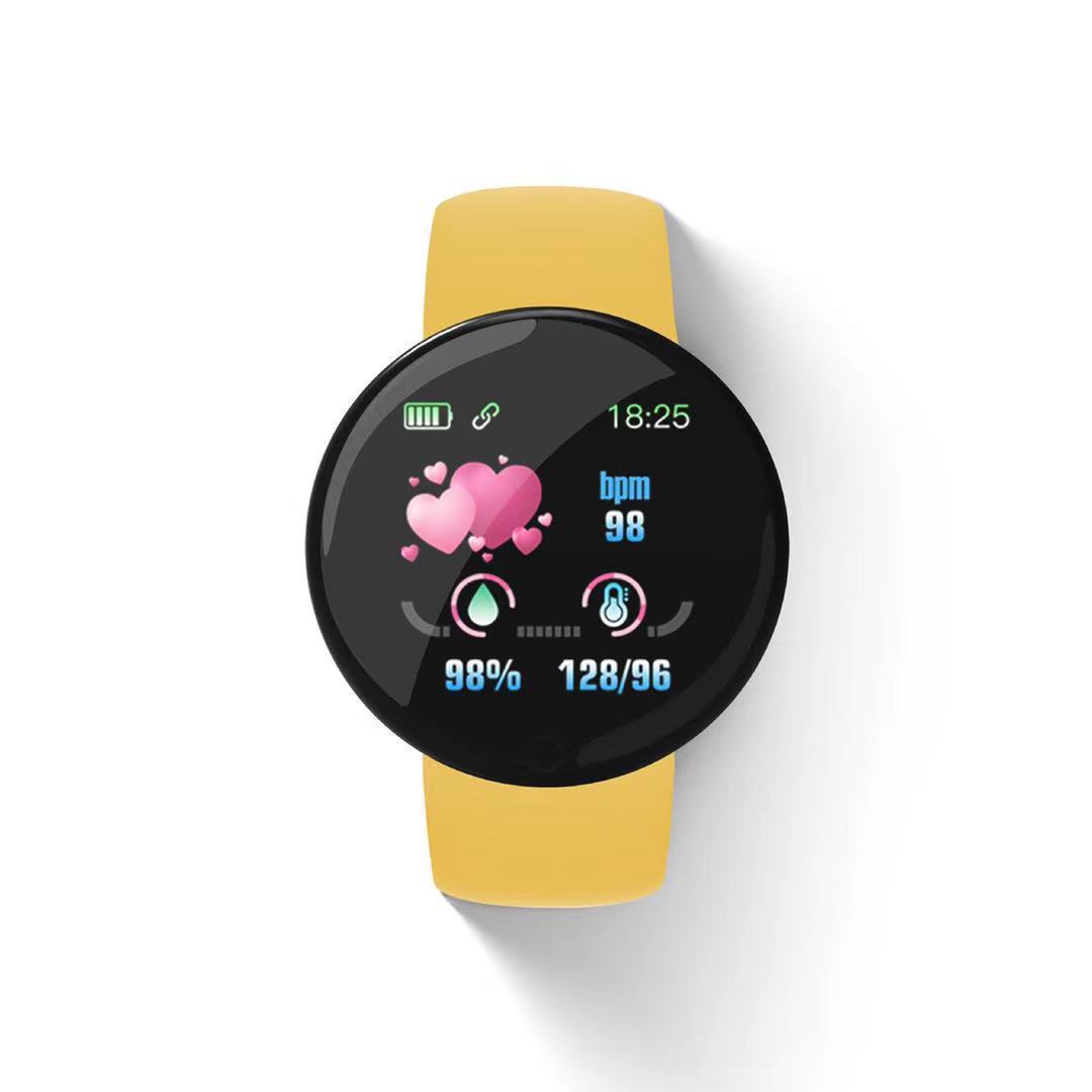 D18S macaron reloj inteligente pulsera pantalla redonda deportes podómetro monitoreo del sueño ritmo cardíaco transfronterizo teléfono reloj