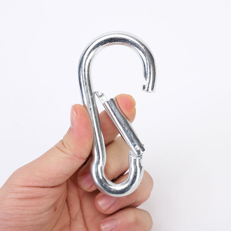 アウトドア登山用カラビナ、クライミング用安全バックル、ひょうたん型安全バックル、野外用ワイヤーロープ鉄製安全フック、スプリングフック|undefined