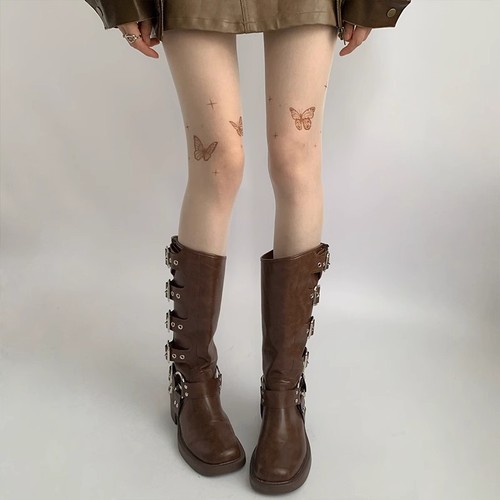 New trendy hot pink butterfly bow sheer flesh-colored stockings Japanese influencer pure desire white silk anti-snag base tights thin