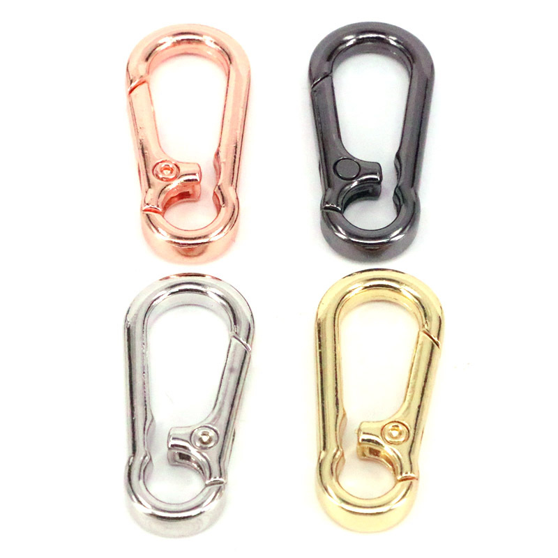 new copper goldplated open buckle geometric shape spring buckle keychainpicture1