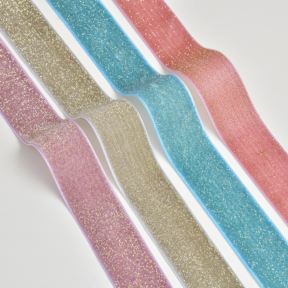 Golden Star Point clip de cinturón de terciopelo de seda dorada de terciopelo de una sola cara accesorios de ropa de una sola cara cinta decorativa pequeña orden se puede arreglar