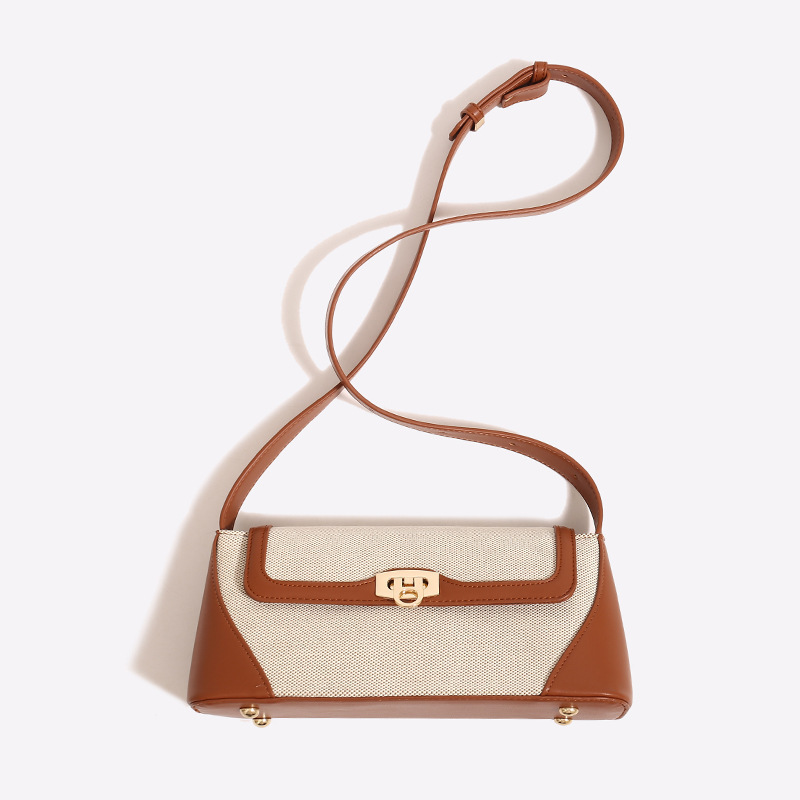Summer New Contrast Color Versatile Single Shoulder Underarm Bag, Luxury Niche Baguette Bag, Fashionable Women's Casual Commuter Handbag - Thumbnail 3