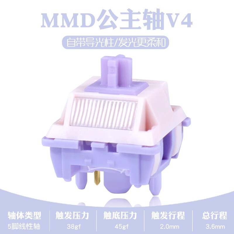 Hifi Mahjong Sound Princess Axis V4 Customized Linear Switches Full Key Hot-Swappable Office Typing Keyboard That Doesn'T Tire Your Hands