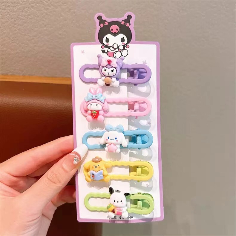 クロミ子供カラーヘアクリップサンリオ漫画ヘアピンかわいい女の子前髪サイドクリップ砕毛カモ口クリップ|undefined