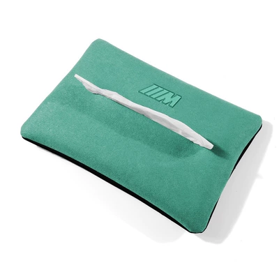 Car tissue box/set, Suitable for BMW car tissue - 215m-long-15cm-wide-5cm-high-m-mark-green-one