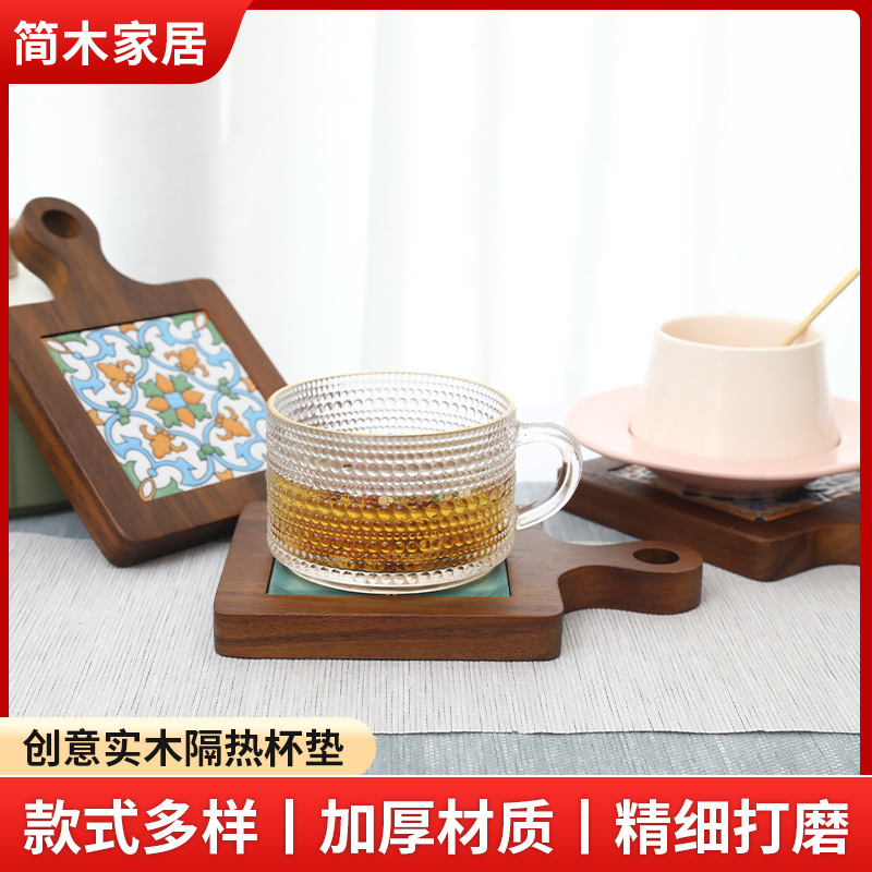 Alfombrillas de Madera Maciza Estilo Japonés al por Mayor, Alfombrillas Aislantes para Ollas, Posavasos, Manteles Individuales, Alfombrillas para Cazuelas, Resistentes a Altas Temperaturas para Cocina