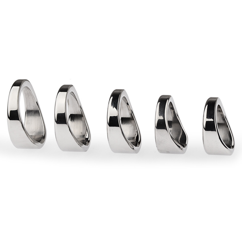 Crown Groove Metal Foreskin Retention Ring, 30mm Slanted-Edge Design, Manual Adult Penis Ring — detail image 6