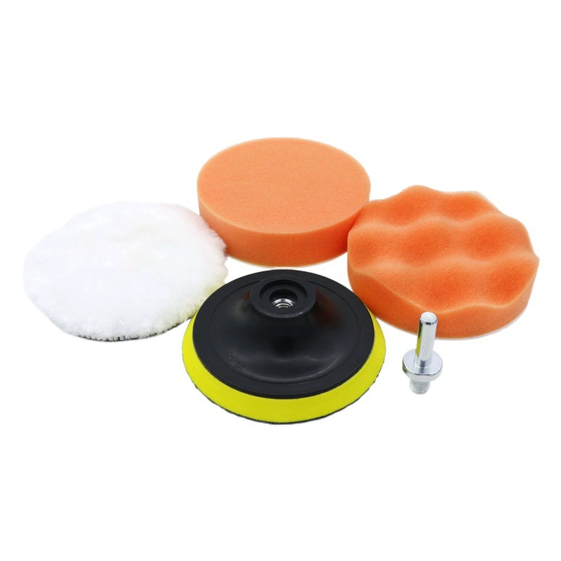 Автомобильный косметический полировальный губчатый диск 3-7 дюймов губчатый полировальный круг 5-компонентный шерстяной шар Оранжевая плоская волна полировка