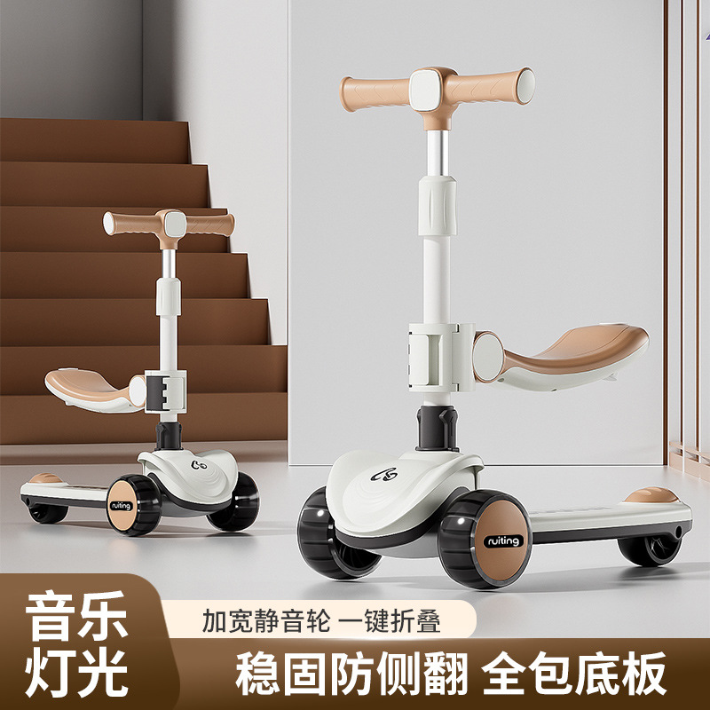 Scooter para niños de 1 - 10 años de edad para niños 3 - en - 1 patina patina patina puede montar scooter flash