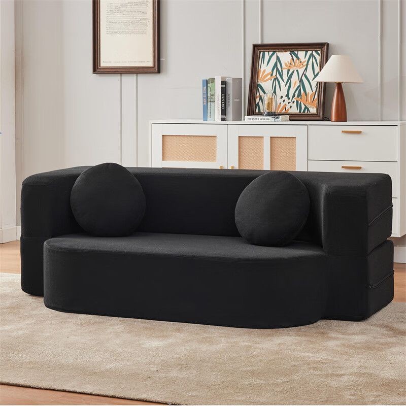 Vacuum Compressed Fabric Sofa, Antique Style Living Room, Home Module, Double or Three-Person Folding Dual-Purpose Removable and Washable Sofa Bed