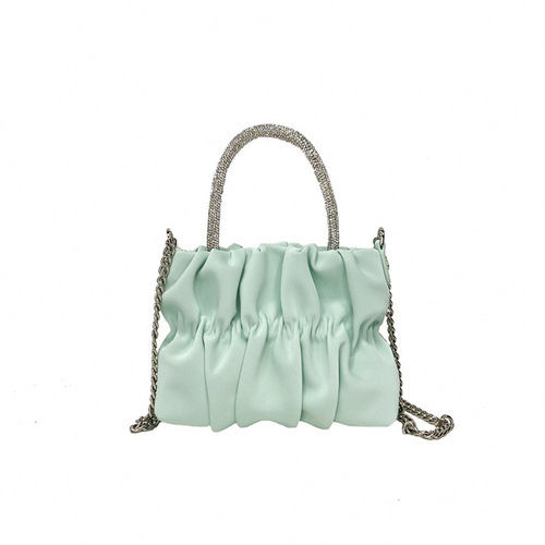 Guangzhou factory rhinestone hand-held shoulder bag for women new lady lady temperament pleated cloud chain crossbody bag