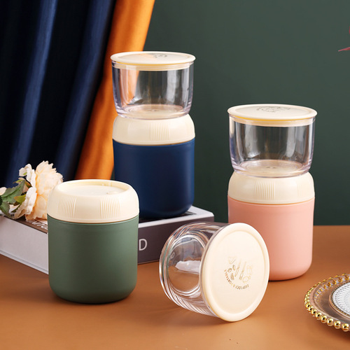 304 stainless steel double-layer soup cup large capacity student milk oatmeal yogurt cup breakfast cup mini porridge cup soup can