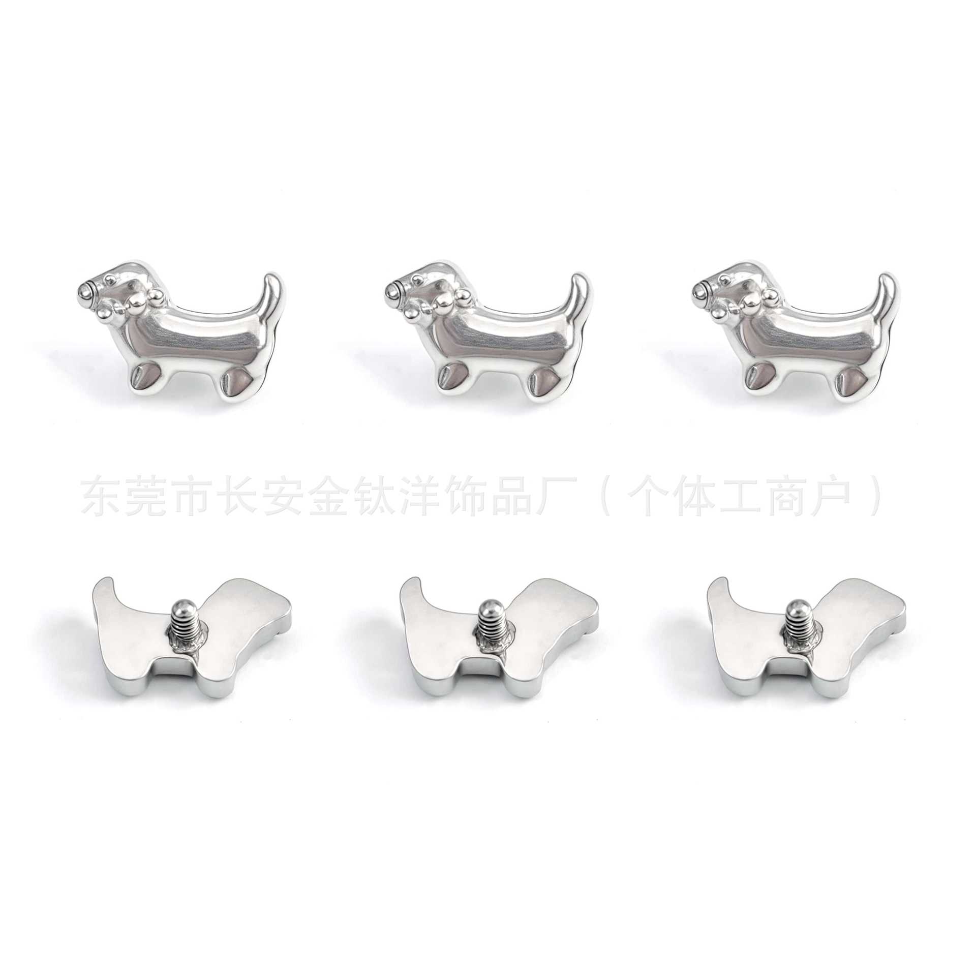 F136 Titanium Internal Thread Animal Ear Studs Lip Studs Nose Studs G23 Titanium Alloy Body Piercing Jewelry Ear Cartilage Studs detail image 8