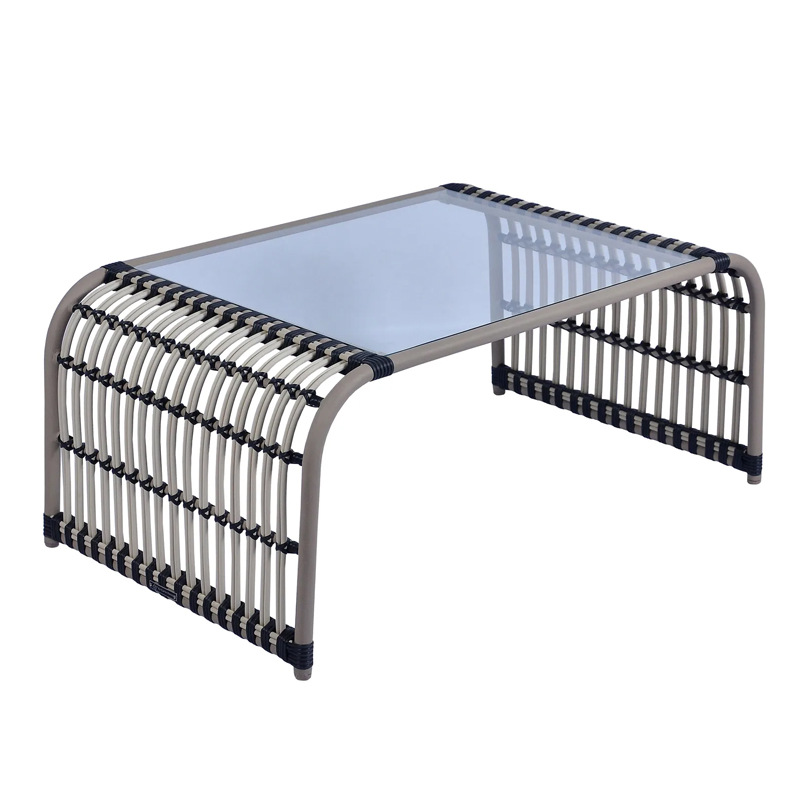 Sofá de ratán al aire libre nórdico Terraza Jardín Villa Al aire libre Impermeable Protector solar Ocio Combinación de patio Muebles de terraza