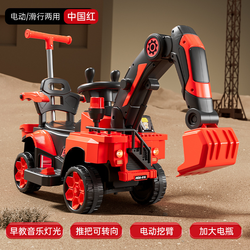 Excavadora eléctrica para niños, coche de juguete para niños, excavadora eléctrica de control remoto, vehículo de ingeniería grande