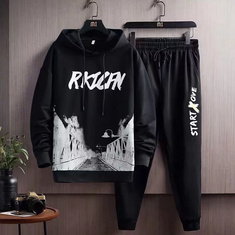 Niños traje de deportes Otoño e Invierno nueva juventud moda marca casual suéter flojo pantalones conjunto