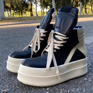 2025 Autumn New Style Export Large Size Thick-Soled High-Top Shoes Color-Block Sneakers Women's Versatile Casual Round-Toe Lace-Up Sports Shoes