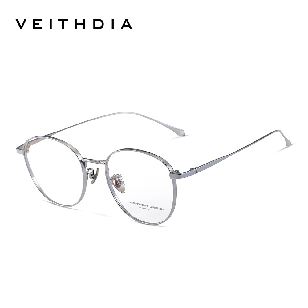 Marco de espejo de miopía óptica de titanio puro para hombres y mujeres retro redondo simple con grado transfronterizo punto 9918