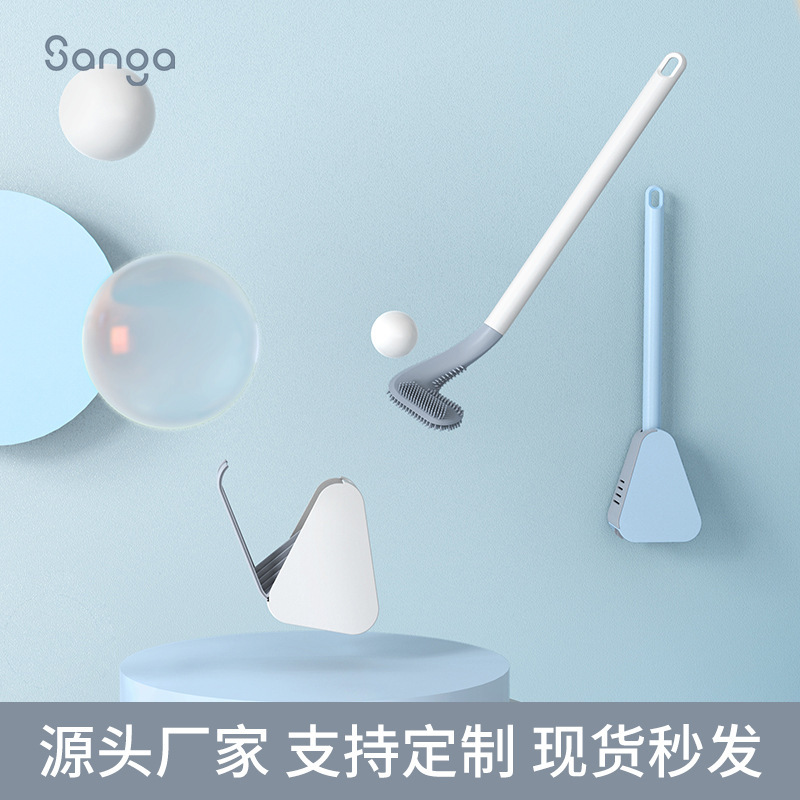 Xiangjia New Golf Toilet Brush Soft Rubber Long Handle No Dead Angle Toilet Brush Self-opening and Cclosing Leak-proof Water Belt Base Xiangjia New Golf Toilet Brush Soft Rubber Long Handle No Dead Angle Toilet Brush Self-opening and Cclosing Leak-proof Water Belt Base