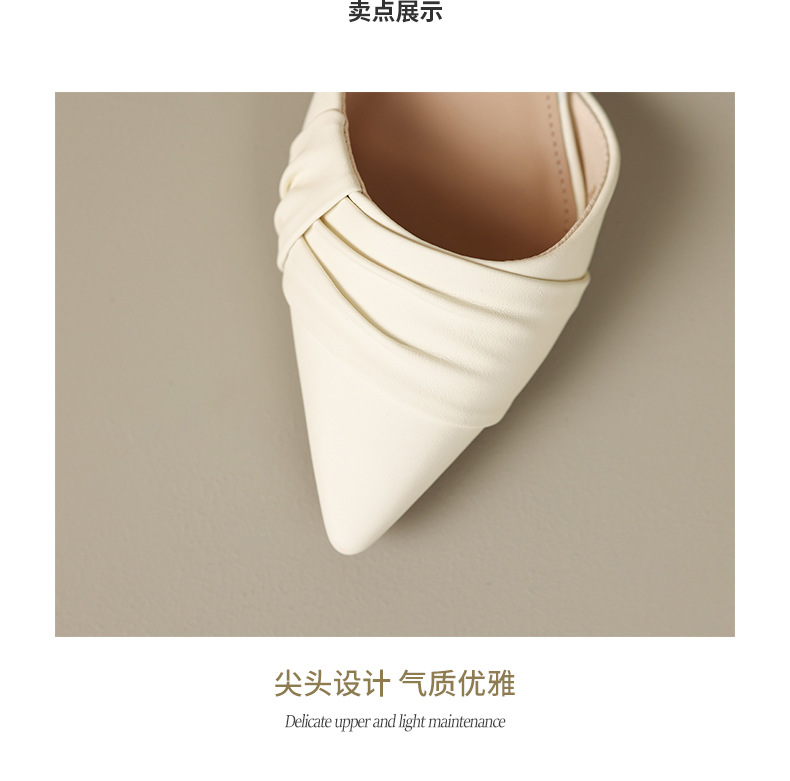Sandal nữ mũi nhọn quai ngang phong cách Hàn Quốc — BL135 màu đen chi tiết 16