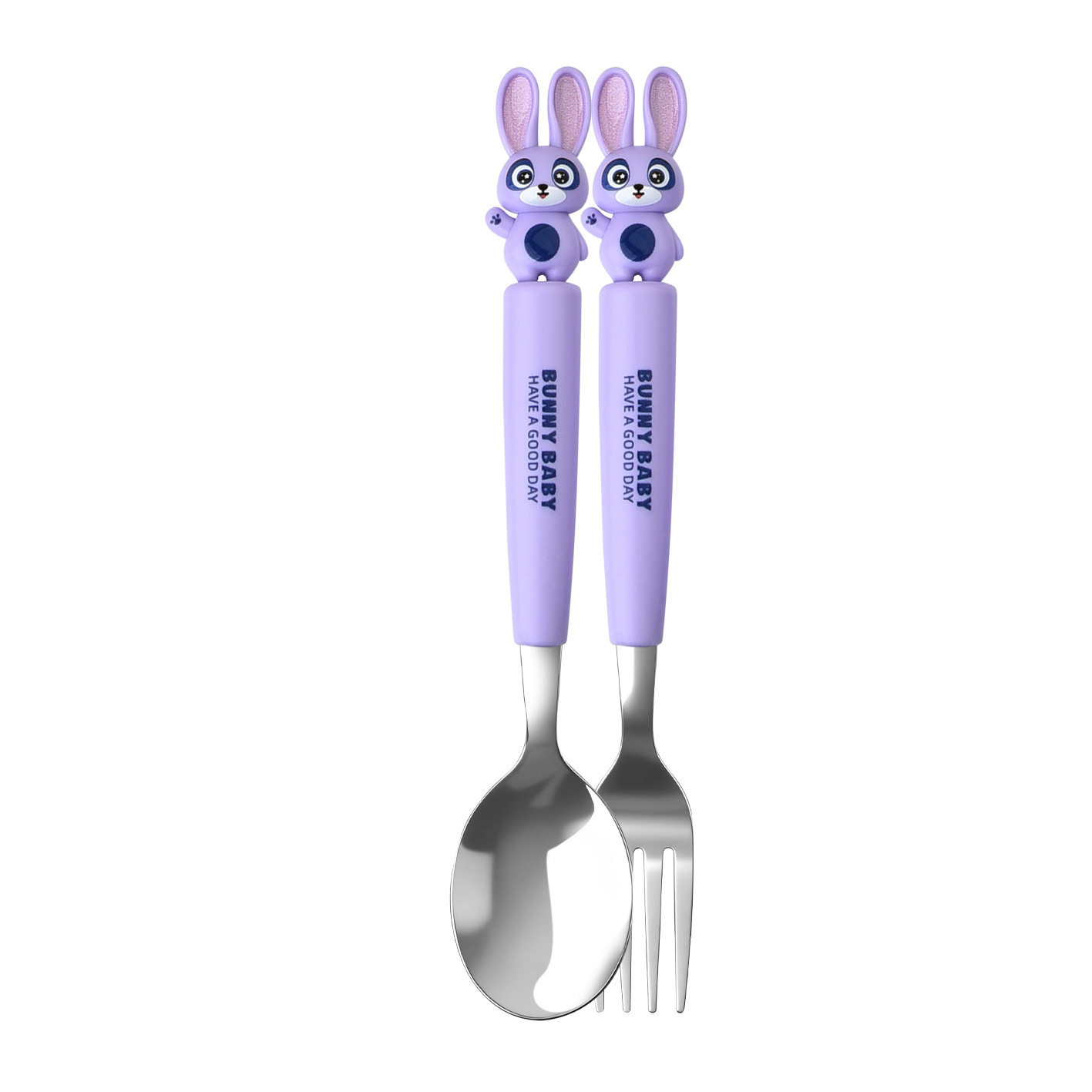 Animal encantador portátil para llevar estudiantes cucharas de comidas dormitorios escolares cucharas de cubierta de cubierta set
