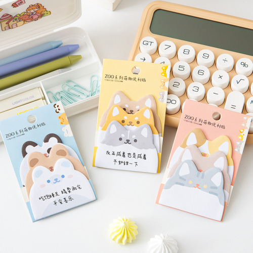 Cute cartoon sticky notes three layers Korean ins girl notes n times sticky notes learning sticky notes wholesale