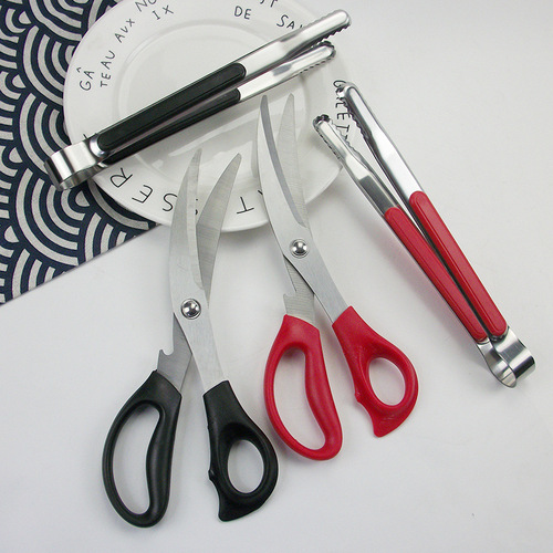 Korean stainless steel barbecue crescent scissors chicken steak steak scissors kitchen scissors barbecue scissors cooking restaurant