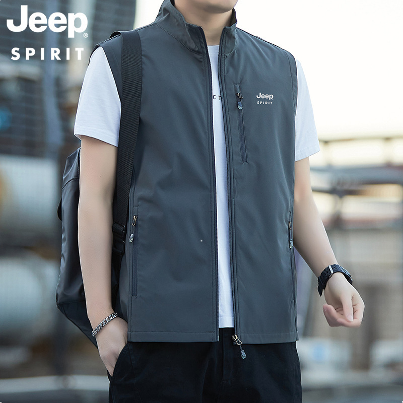 JEEP SPIRIT男士休闲马甲新款秋冬男装简约钓鱼马夹男DV7629|undefined