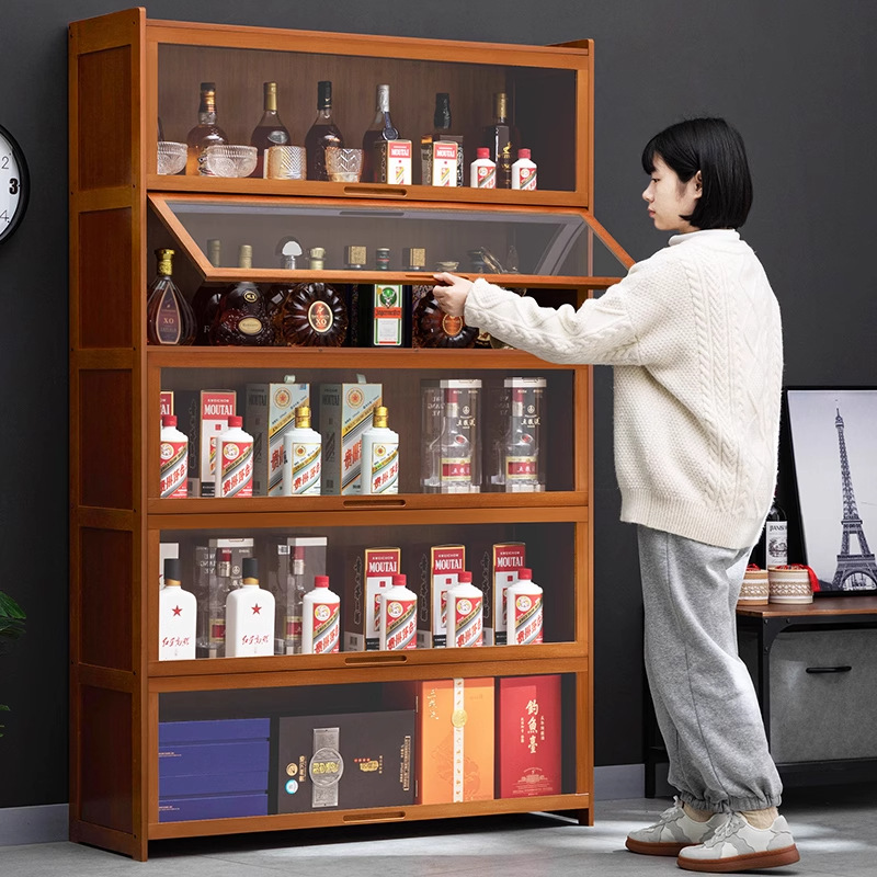 Living Room Wine Cabinet Wall Storage Cabinet Display High-End Integrated Cabinet Red Wine Display Cabinet Small Display Cabinet Home Wall