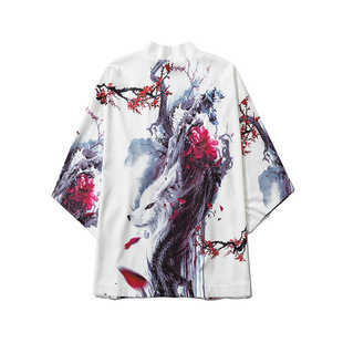 2023 Summer New Chinese Style Robe Personalized Creative Kimono Cloak Women's Three-Quarter Sleeve Cardigan Bathrobe