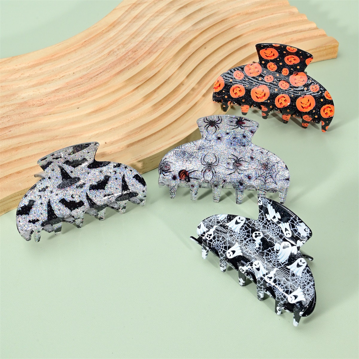 1 Piece Quantity Halloween Casual IG Style Women's Pumpkin Spider Ghost Arylic Hair Claws