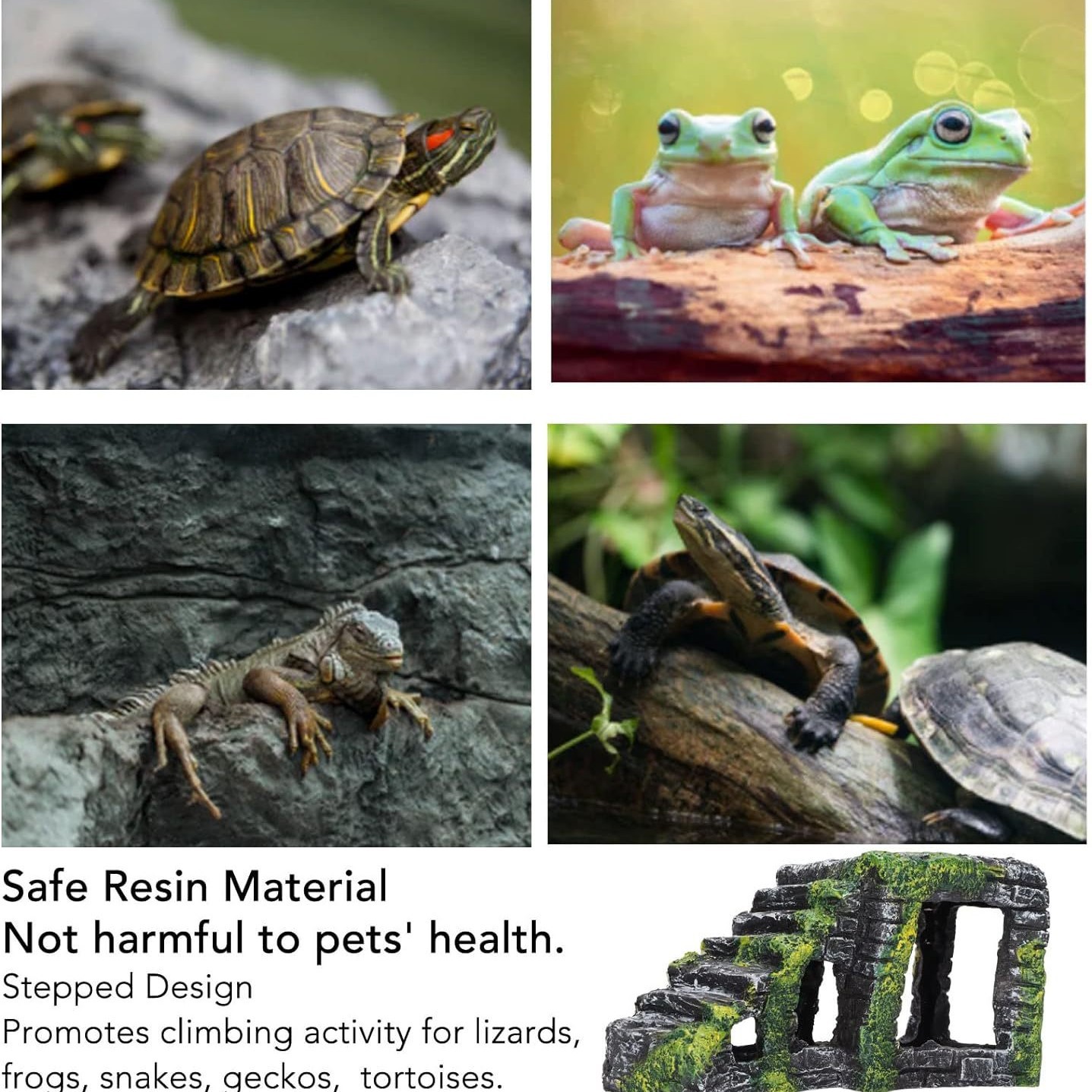 Mascota de escalada, plataforma de secado de tortuga, plataforma de escalada, tanque de tortuga, paisaje, plataforma de piedra de espalda, alto nivel de agua, refugio, casa de cueva, modelo de descanso, plataforma de tortuga