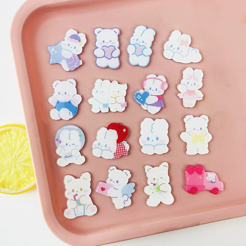 Белый медвежонок кролик брошь милый прилив ins Одежда Сумка Аксессуары Новый стиль оптовая девушка акриловый булавка