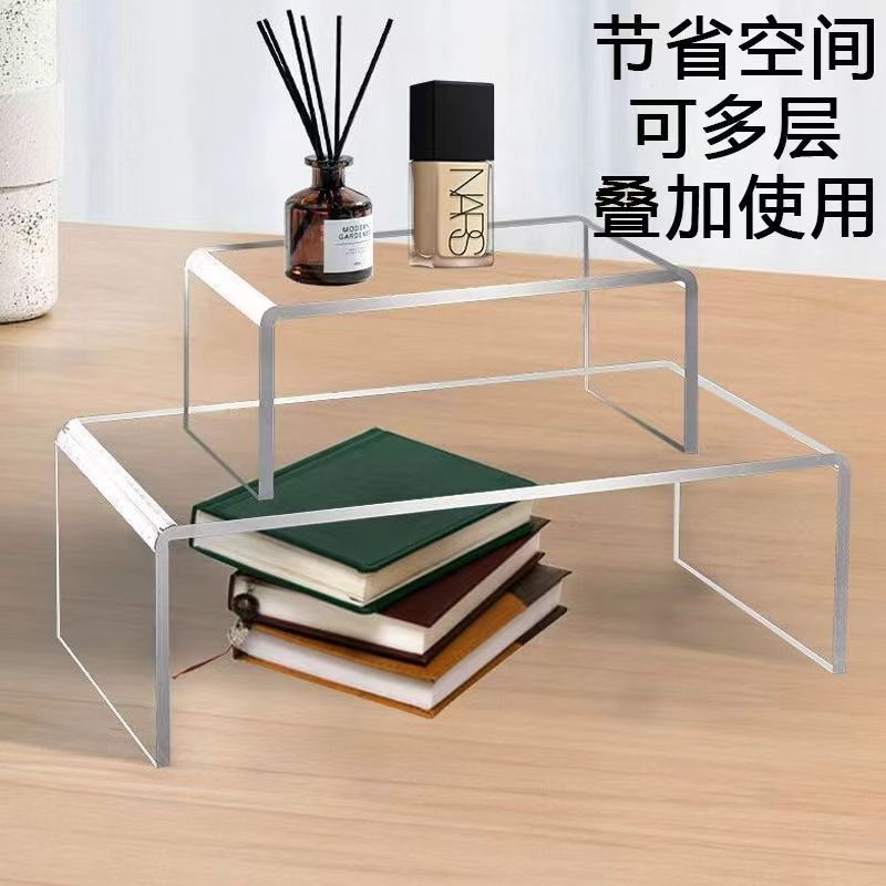 アクリルu型物置棚のデスクトップは階層的に高くなっています。