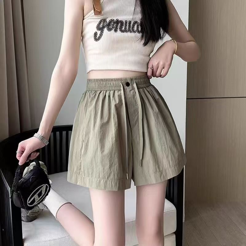 Southeast Asia's Best-Selling Casual High-Waisted Shorts for Women, New Spring and Summer Wide-Leg Pants, Foreign Trade Wholesale Solid Color Work Pants
