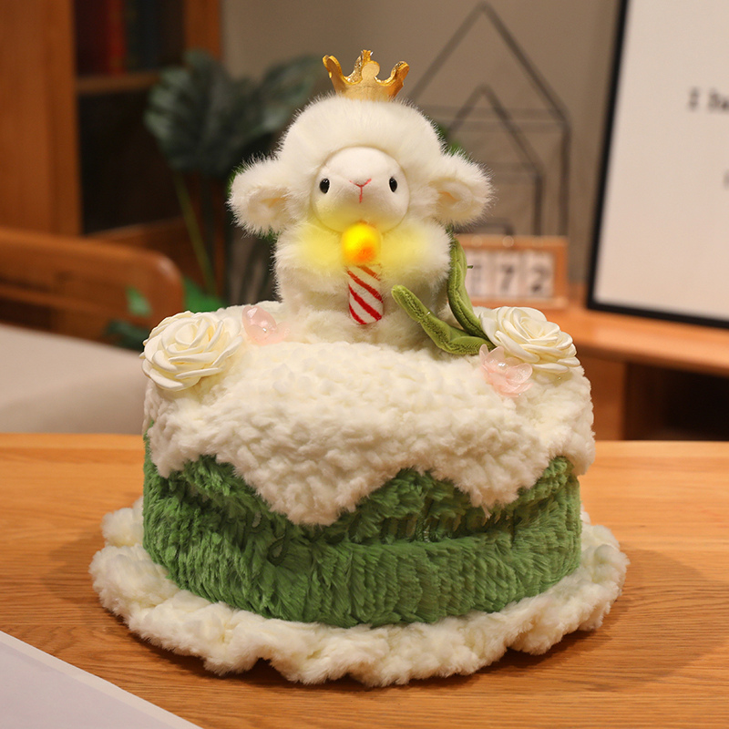 Animal encantador muñeca de peluche pastel de cumpleaños muñeca de regalo creativo muñeca de peluche juguetes de peluche decoración de la sala de estar