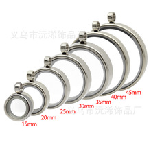 不锈钢唐卡嘎乌盒吊坠螺纹拧丝可打开圆形玻璃相盒装朱砂项链吊坠