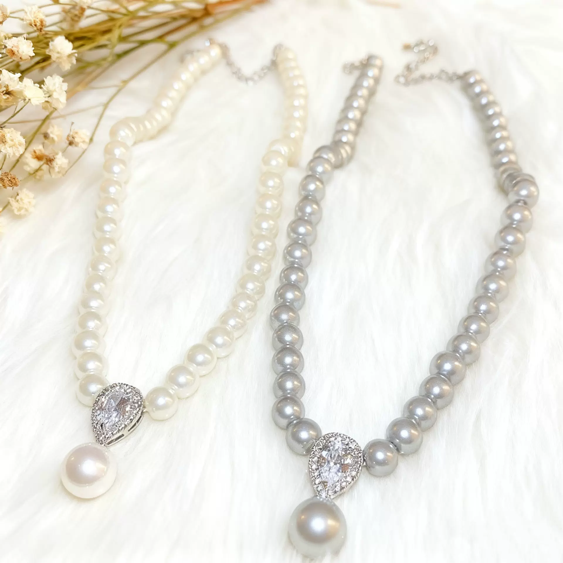 法式时尚珍珠水滴项链轻奢百搭高级感锁骨链女爆款优雅颈链配饰